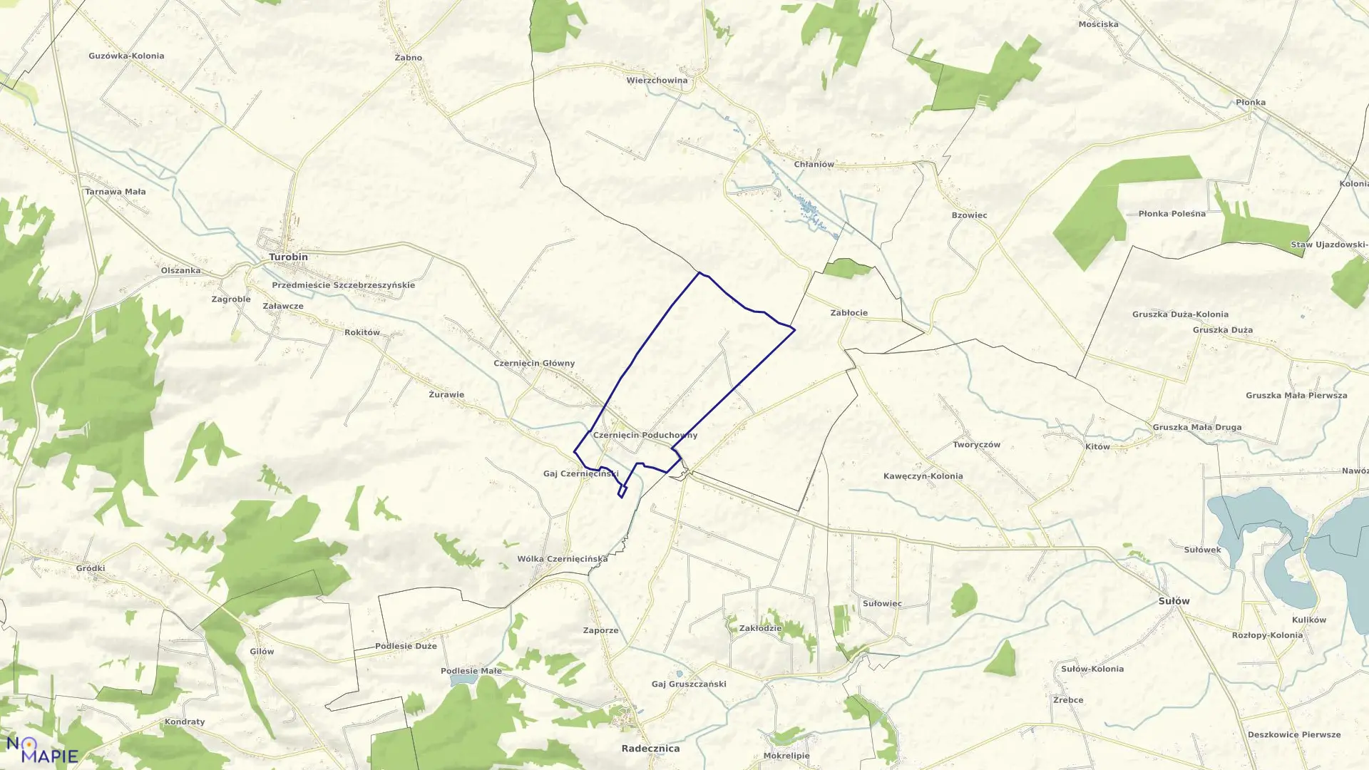 Mapa obrębu CZERNIĘCIN PODUCH. gmina Turobin